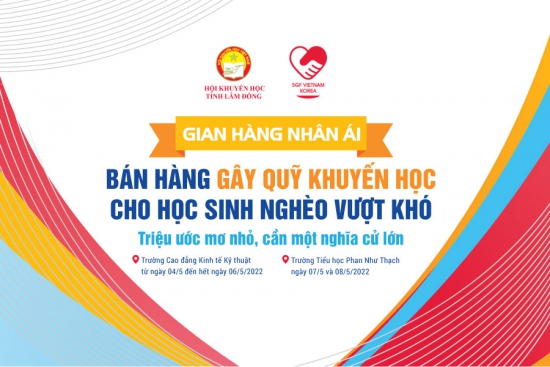 Hội khuyến học tỉnh Lâm Đồng phối hợp cùng SGF Việt Nam Korea tổ chức gian hàng nhân ái